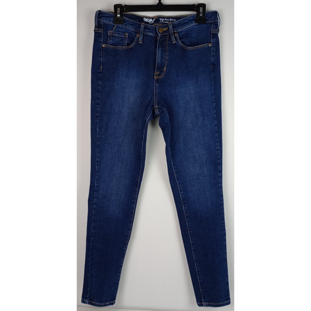 Mossimo Denim Womens 12R Dark Blue High Rise Skinny Power Stretch Jeans